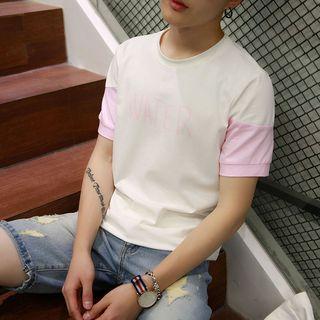 Panel Short-sleeve Printed T-shirt