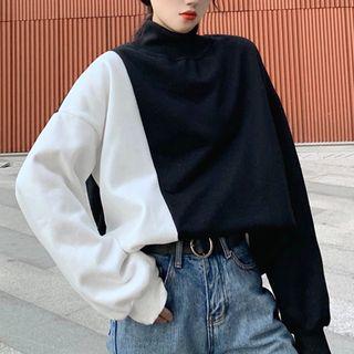Color Block Pullover Black - One Size