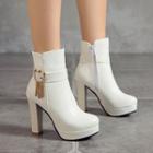 Block-heel Fringed Short Boots