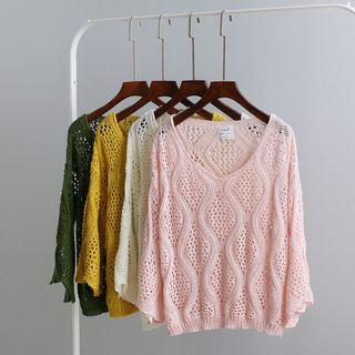 Plain Open-knit Top