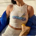 Car Embroidered Tank Top