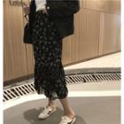 Floral Midi Skirt As Shown In Figure - One Size