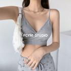 Deep V-neck Cropped Camisole Top