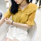 Short-sleeve Layered Collar Blouse