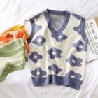 Flower-print Knit Vest