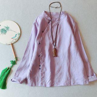 Long-sleeve Frog Buttoned Tunic