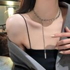 Chained Choker Necklace Silver - One Size