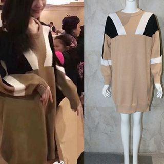 Long-sleeve Wool Blend Knit Dress
