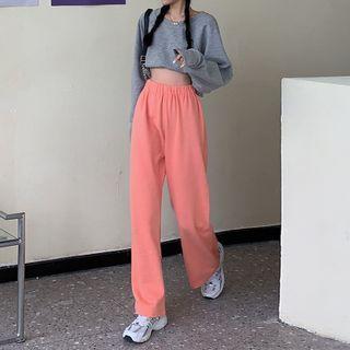 Straight Leg Pants Pink - One Size