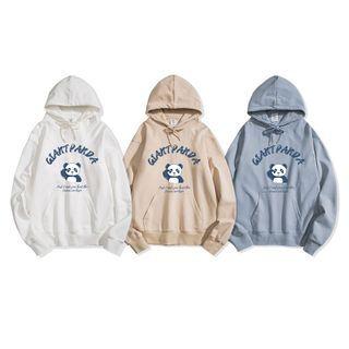 Long-sleeve Panda Printed Hooded Sweatshirt