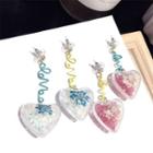 Lettering & Heart Dangle Earring