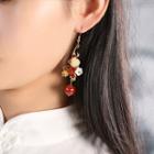 Agate Glaze Flower Dangle Earring
