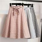 Checker A-line Midi Skirt