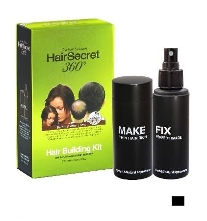 Hairsecret 360 - Hair Building Kit ??(black) Fibre (26g) + Hair Spray (100ml)