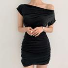 One-shoulder Ruched Mini Bodycon Dress
