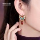 Butterfly Agate Dangle Earring 1 Pair - Red - One Size