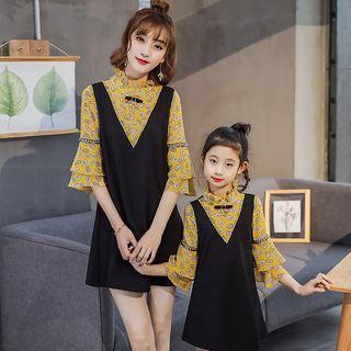 Family Matching Mock Two Piece Dress