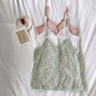 Eyelet Lace Single-breasted V-neck Camisole Top
