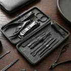 Stainless Steel Manicure Set Black - One Size