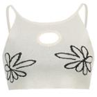Flower Print Cropped Knit Camisole Top