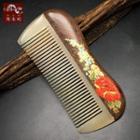 Floral Print Wooden & Horn Hair Comb As Shown In Figure - One Size