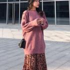 Long Sweater Sweater - Pink - One Size
