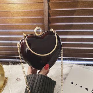 Pvc Heart Chain Strap Crossbody Bag