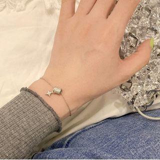 Star Alloy Bracelet 1pc - Silver - One Size