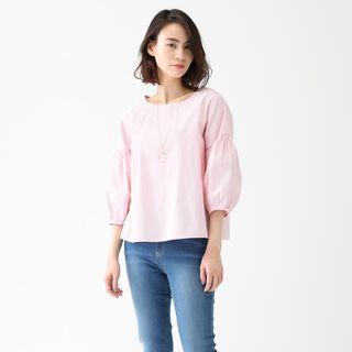 3/4-sleeve Round Neck Blouse