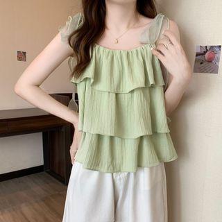 Ruffle Strap Ruffled Camisole Top