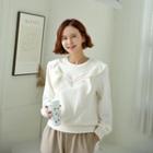 Velvet Frill-panel Sweatshirt