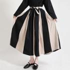 Two Tone Midi Skirt Black - One Size