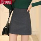 Plain Woolen A-line Skirt