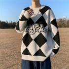 Argyle Lettering Sweater
