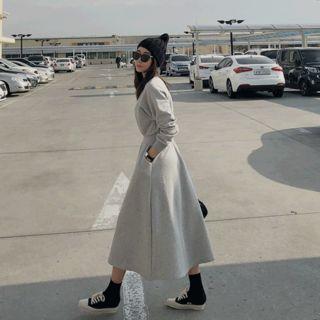 Band-waist Maxi Sweatshirt Dress