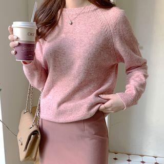 Raglan-sleeve Wool Blend M Lange Knit Top