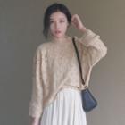 Pointelle Knit Mock Neck Sweater
