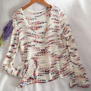 Pointelle Knit Sweater White - One Size