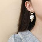 925 Sterling Silver Shell Disc Fringed Earring 1 Pair - White - One Size
