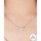 Bow-pendant Chain Silver Necklace