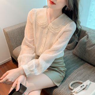 Dotted Layered Collar Blouse