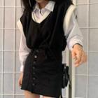V-neck Vest Black - One Size