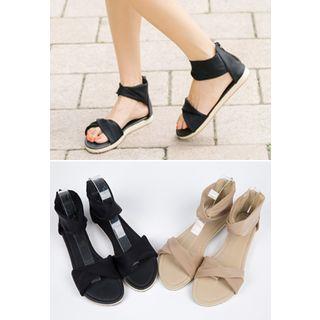 Drape-detail Zip-back Sandals