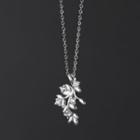 Flower Rhinestone Pendant Sterling Silver Necklace Silver - One Size