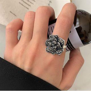 Flower Rhinestone Alloy Ring (various Designs)