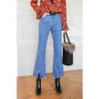 Flat-front Boot-cut Jeans