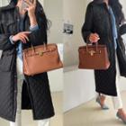 Multi-pocket Long Quilted Safari Coat