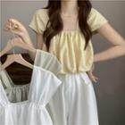 Cap-sleeve Puffy Camisole Top