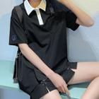 Color Block Cargo Short Sleeve T-shirt