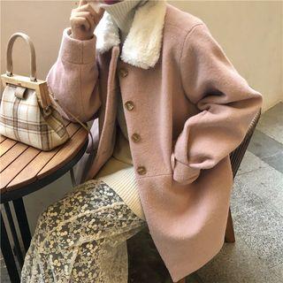 Fleece Collar Button Coat